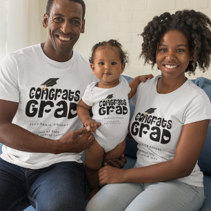Camiseta Parabéns Graduado Texto em Negrito Nome Graduação