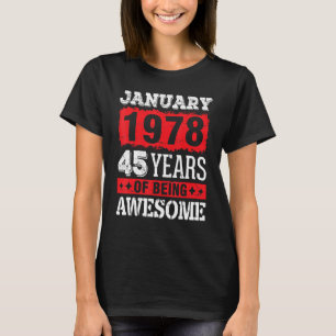 Camiseta Parabéns Para Mim, 45 Anos De Bein, Janeiro De 197