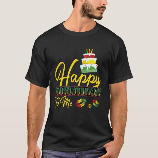 Camiseta Parabéns Para Mim Pelo Bolo De Aniversário Da Jama (Frente)