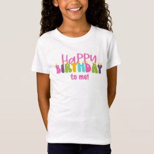 Camiseta Parabéns para mim Velas Coloridas