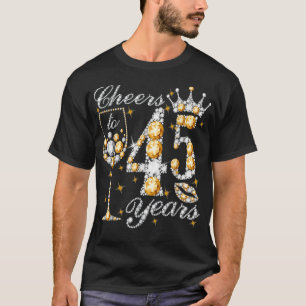 Camiseta Parabéns pelos 45 Anos Feliz Aniversário de 45 ano