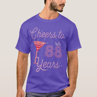 Camiseta Parabéns pelos 88 Anos 88º Aniversário 88 Anos de
