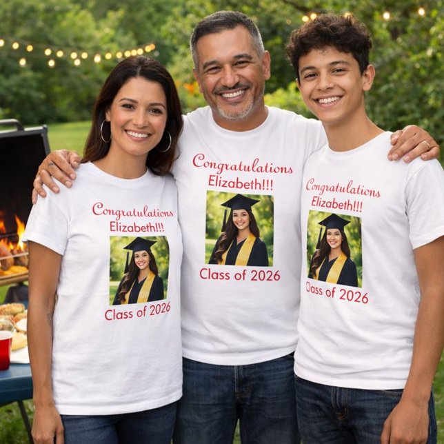 Camiseta Parabéns Sua Foto De Graduação (Criador carregado)