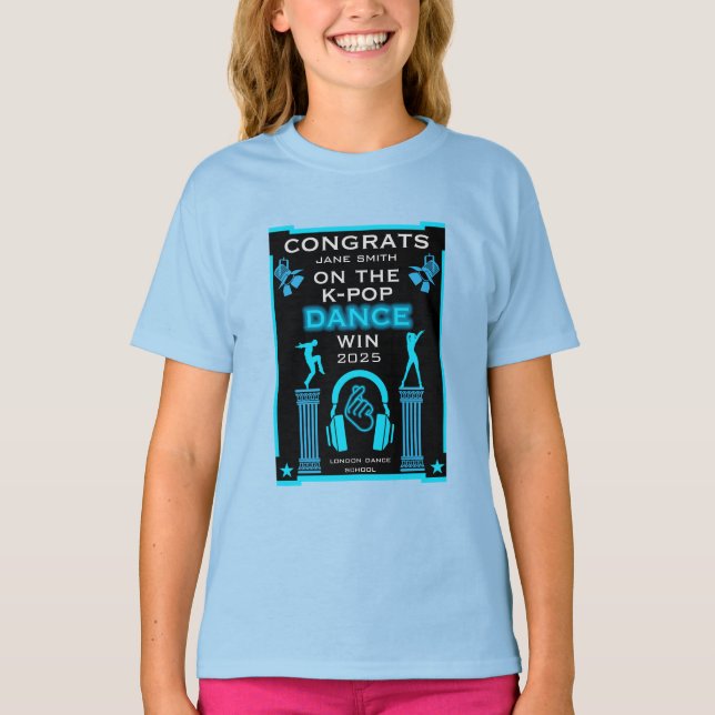Camiseta Parabéns vencedores da competição de dança do K-Po (Frente)