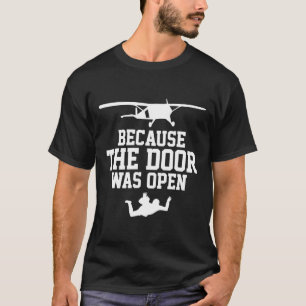 Camiseta Paracaidismo Porque A Porta Estava Aberta Fofo Pre