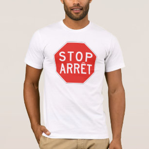 Camiseta Parada/Arret, sinal de tráfego, Canadá