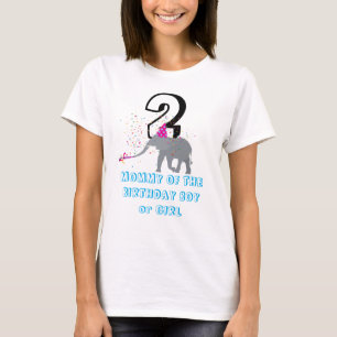 Camiseta Parada de elefante - Garota Mamãe de aniversário
