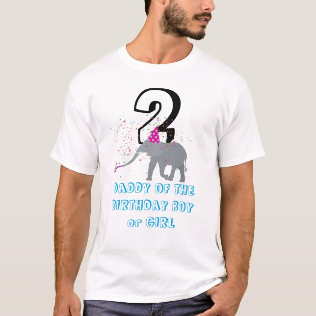 Camiseta Parada de elefante - Garota Pai de aniversário de  (Frente)