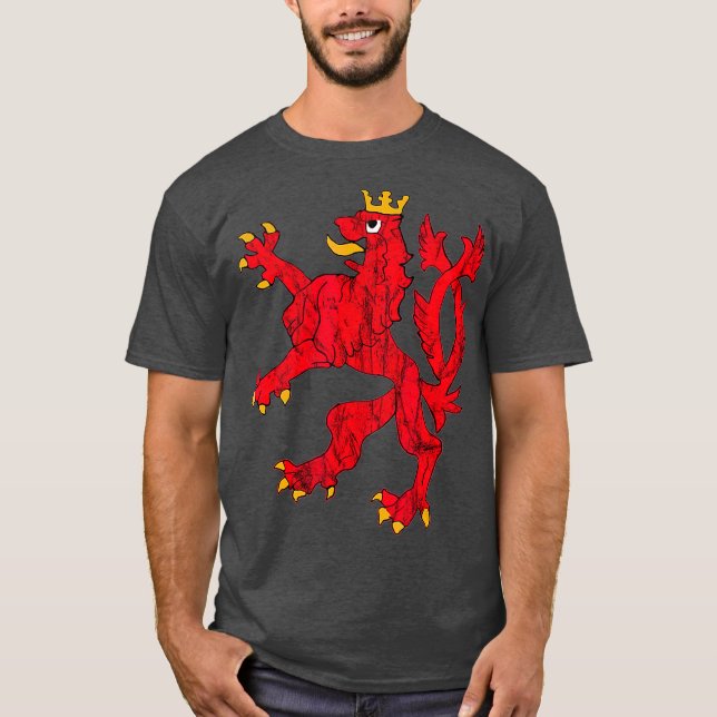 Camiseta Parada De Leão Vermelho Do Orgulho De Letzebuerg N (Frente)