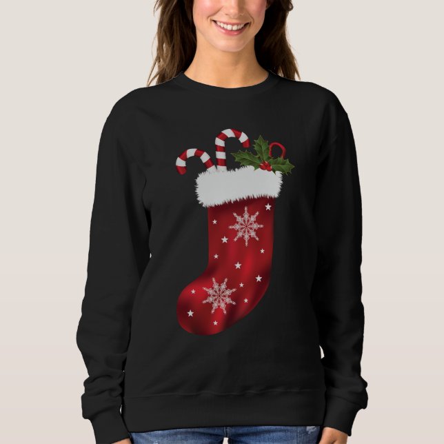 Camiseta Parada De Natal Vermelho Com Canas De Doces E Holl (Frente)