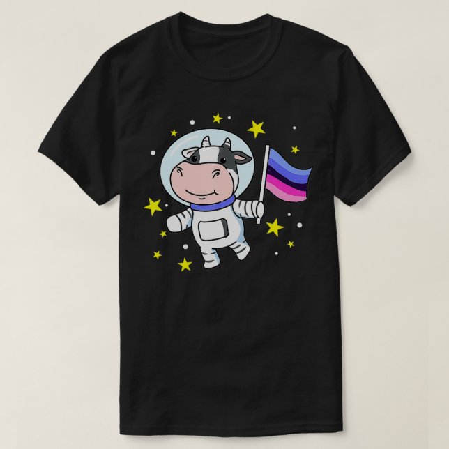 Camiseta Parada Do Orgulho Omnisual No Espaço (Frente do Design)