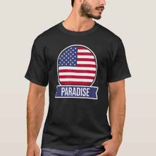 Camiseta PARADISE EUA nome de lugar americano design