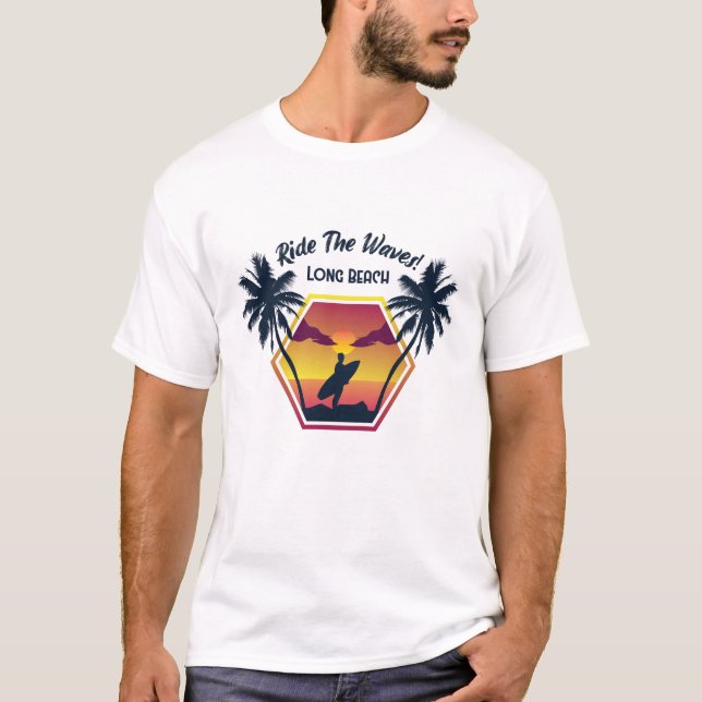 Camiseta Paradise Is on Sea Hawaii Retro Surf Sunset Beach (Frente)