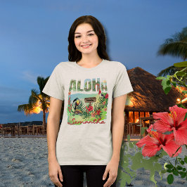 Camiseta Paradise Tropical Aloha Personalizado de Dois Lado