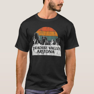 Camiseta Paradise Valley AZ Arizona Vintage sunset cactus