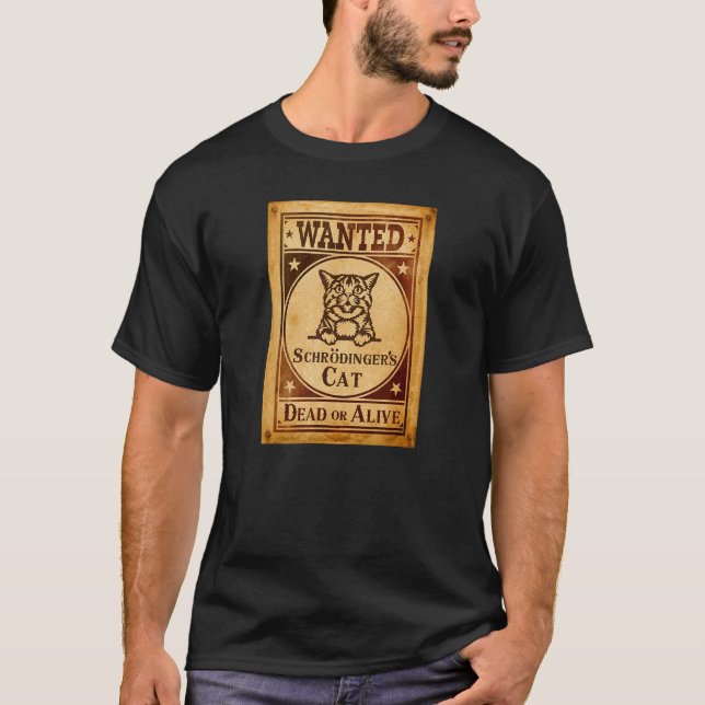 Camiseta Paradoxo Quântico de Gato ou Morto de Schrodinger (Frente)