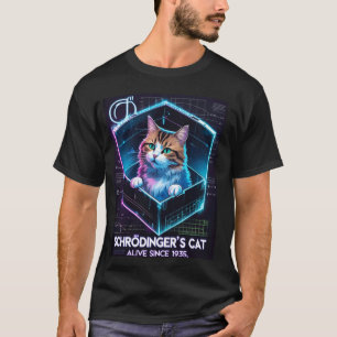 Camiseta Paradoxo Quântico Gato de Schrödinger Morto e Vivo