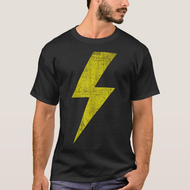 Camiseta Parafuso Amarelo Do Design De Relâmpago (Frente)