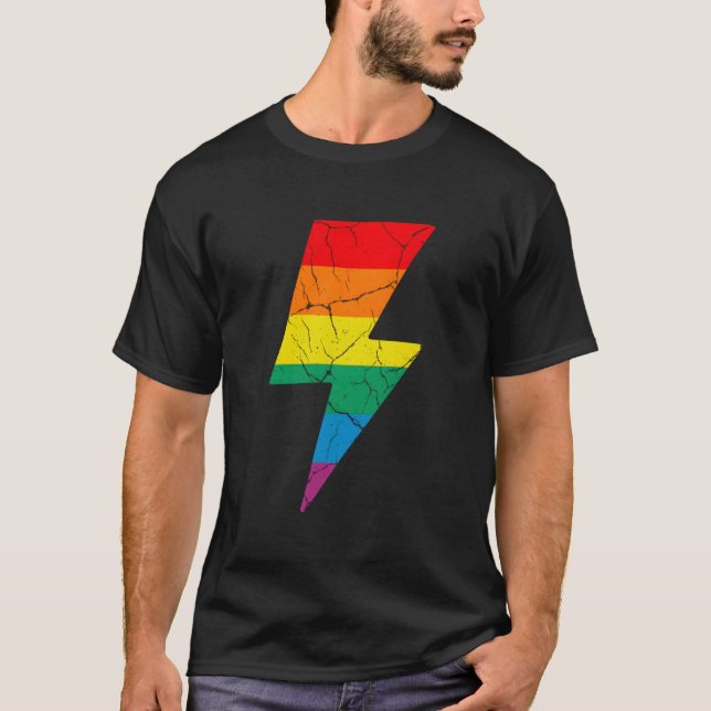 Camiseta Parafuso de Iluminação Arco-íris (Frente)