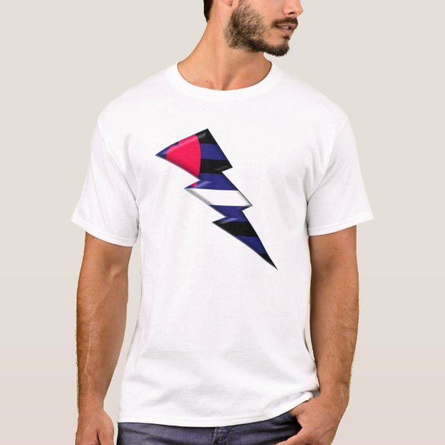 Camiseta Parafuso de relâmpago de couro do orgulho (Frente)