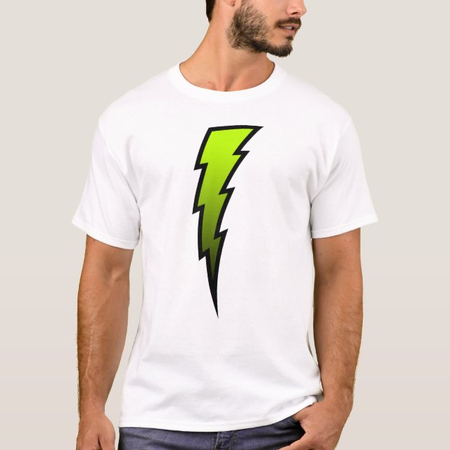 Camiseta Parafuso de relâmpago verde-amarelo (Frente)