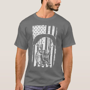 Camiseta Paraglide Skydive America Flag Patriotic Paramotor