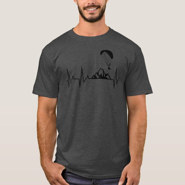 Camiseta Paraglider Heartbeat Funny Paragliding Gift (Frente)