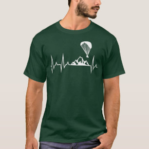 Camiseta Paraglider Heartbeat Funny Paraquedas Parapente
