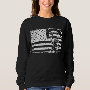 Camiseta Paraglider Skydiver Us Flag Patriotic Paramotor Pi