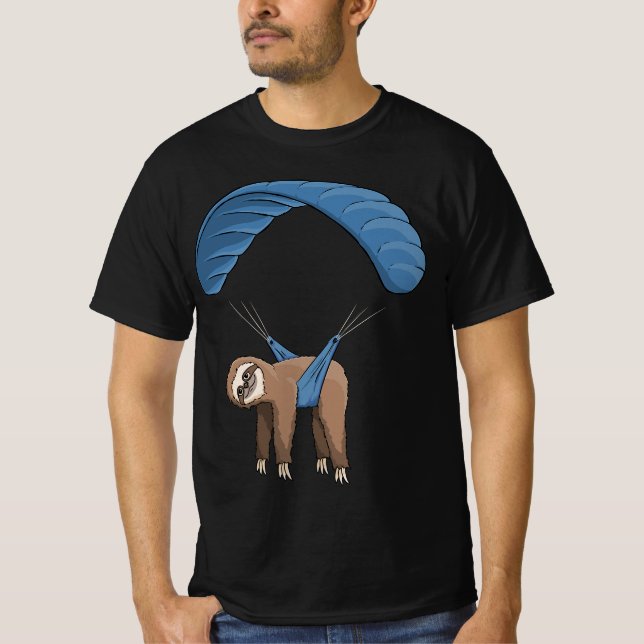 Camiseta Paragliding Flying Sloth Skydiving Paraglider  (Frente)