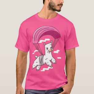 Camiseta Paragliding Lama Alpaca Jump Parachute Skydiving