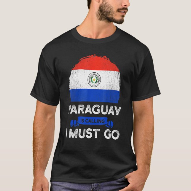 Camiseta Paraguai Está Chamando de Eu Devo Ir Herança Parag (Frente)