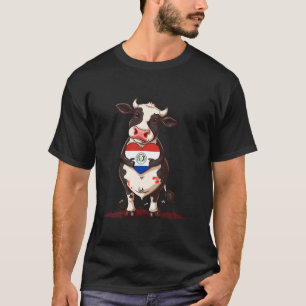 Camiseta Paraguai Vaca Fofa Coração Orgulho Paraguaio Parag