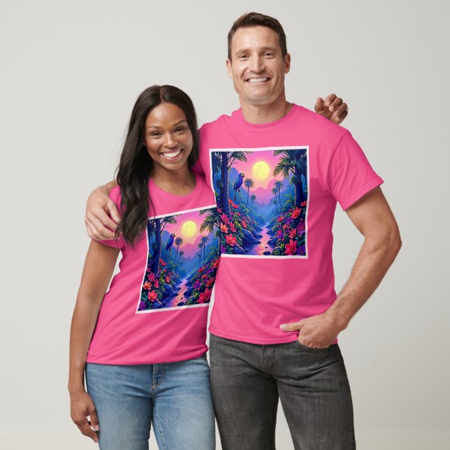 Camiseta Paraíso Azul-Lua-Selva (Unissex)