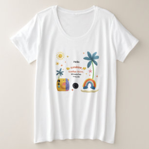 Camiseta Paraíso brincalhão" Mulheres Mais Tee do Tamanho