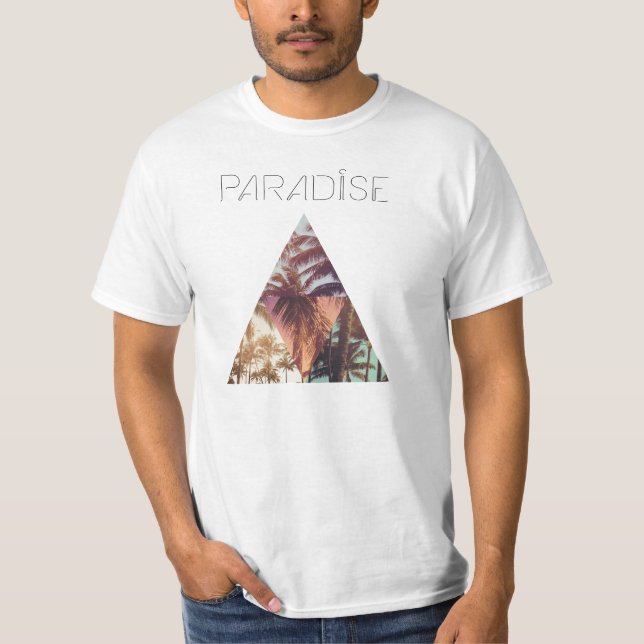 Camiseta Paraíso da palma do triângulo de Bermuda (Frente)