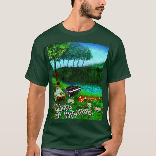 Camiseta Paraíso das Melodias com Greenery e Lago (Frente)