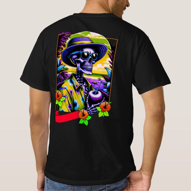 Camiseta Paraíso de Crânios de Verão (Verso)