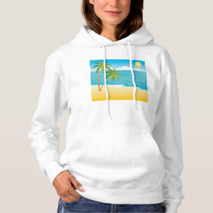 Camiseta Paraíso de Praia Tropical com Palmeiras