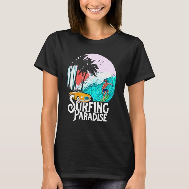 Camiseta Paraíso de Surfe de Verão (Frente)