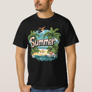 Camiseta Paraíso de Verão Praia Tropical
