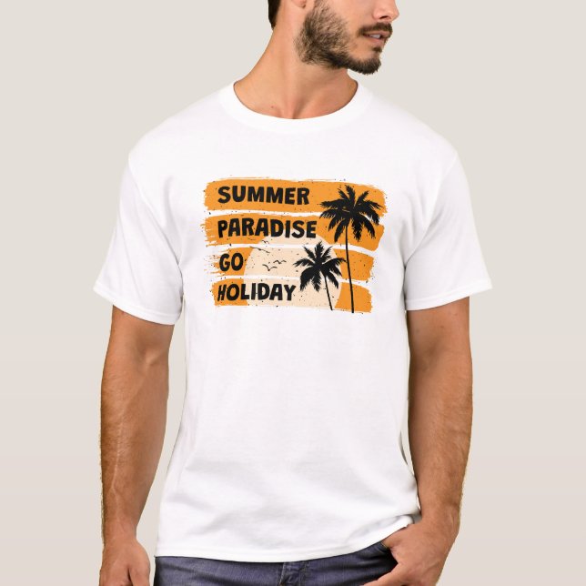 Camiseta Paraíso de Verão Vá de Férias (Frente)