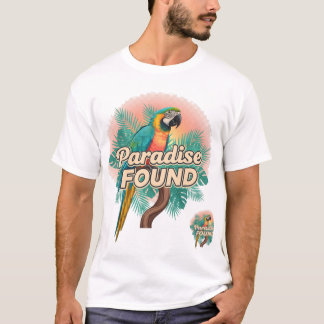 Camiseta Paraíso encontrado - Design de papagaio tropical v