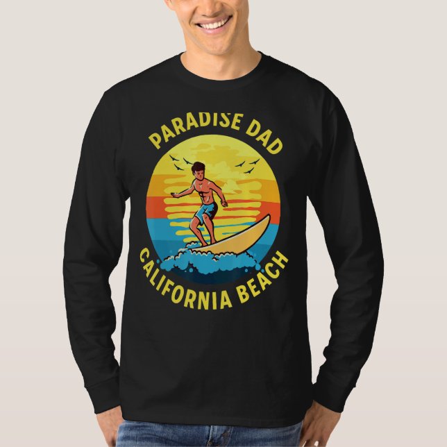 Camiseta Paraíso Pai Surfing California Beach (Frente)