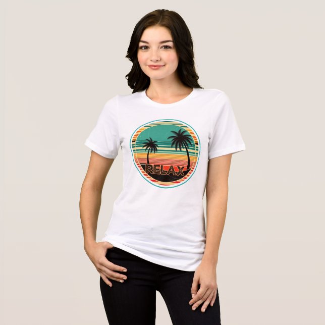 Camiseta Paraíso Tropical de Retro Vintage (Frente Completa)