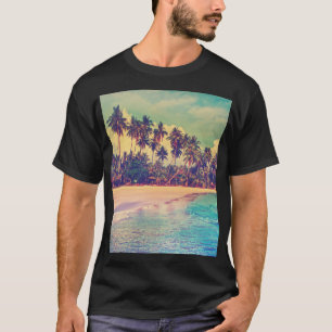 Camiseta Paraíso tropical: mar, hotel, praia.