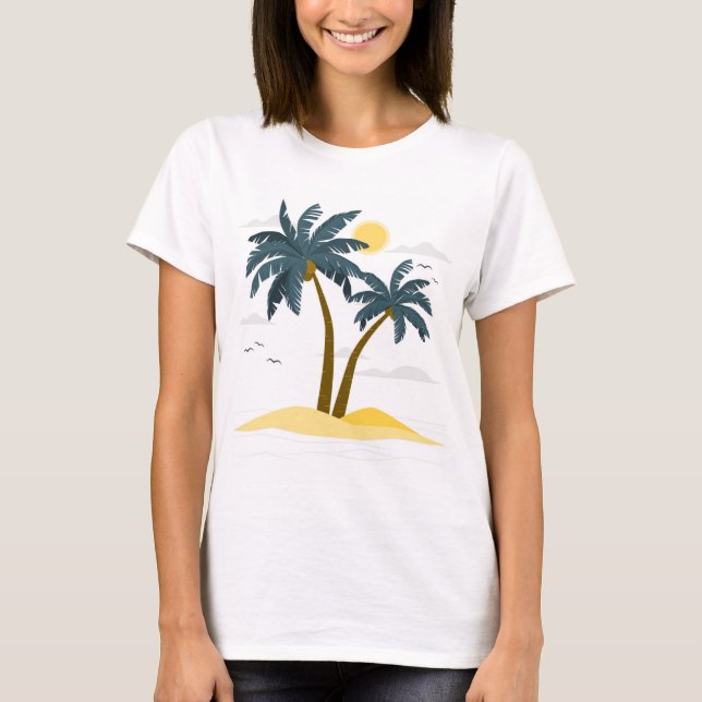 Camiseta Paraíso Tropical Vintage Ilha Refúgio (Frente)