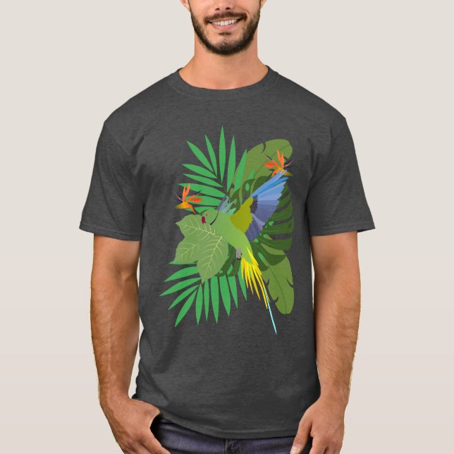 Camiseta Parakeet with leaves (Frente)
