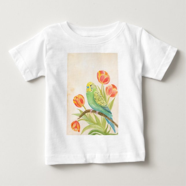 Camiseta Parakeet with Tulips Exotic Pets (Frente)