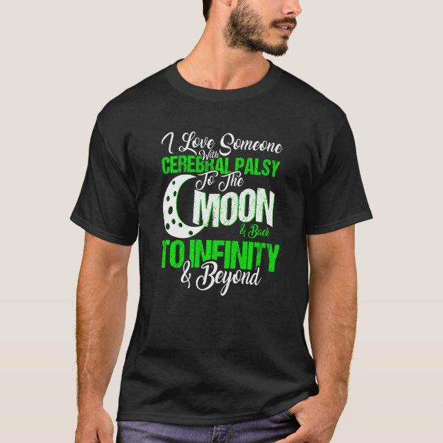 Camiseta paralisia cerebral Consciencialização lua verde (Frente)